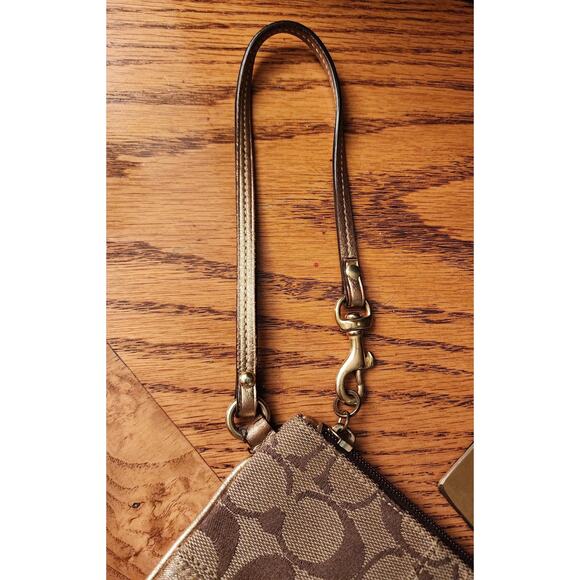 Coach Brown Signature Wristlet Coin Purse - Picture 9 of 9
